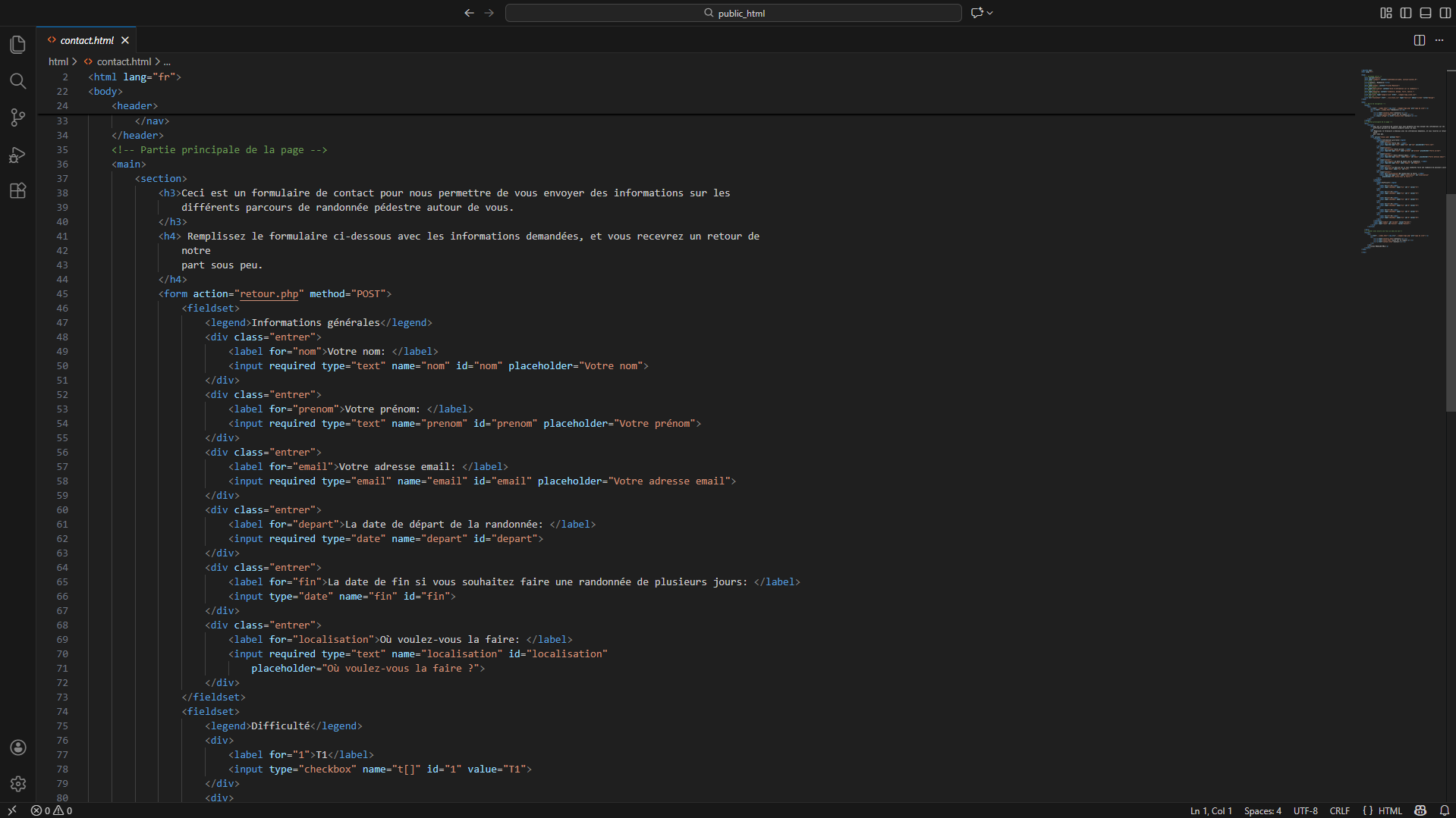 Code du site