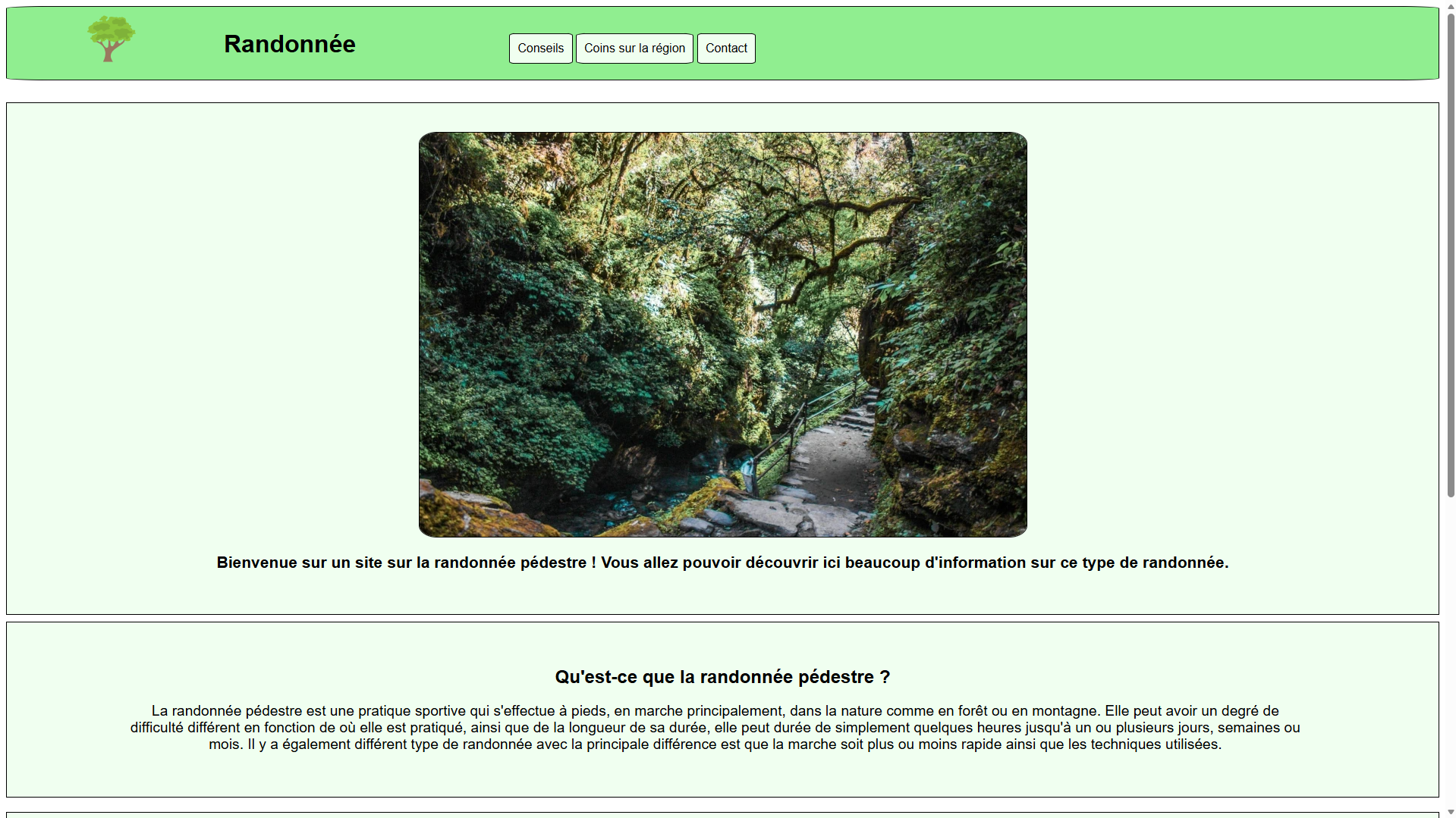 Page d'accueil du site