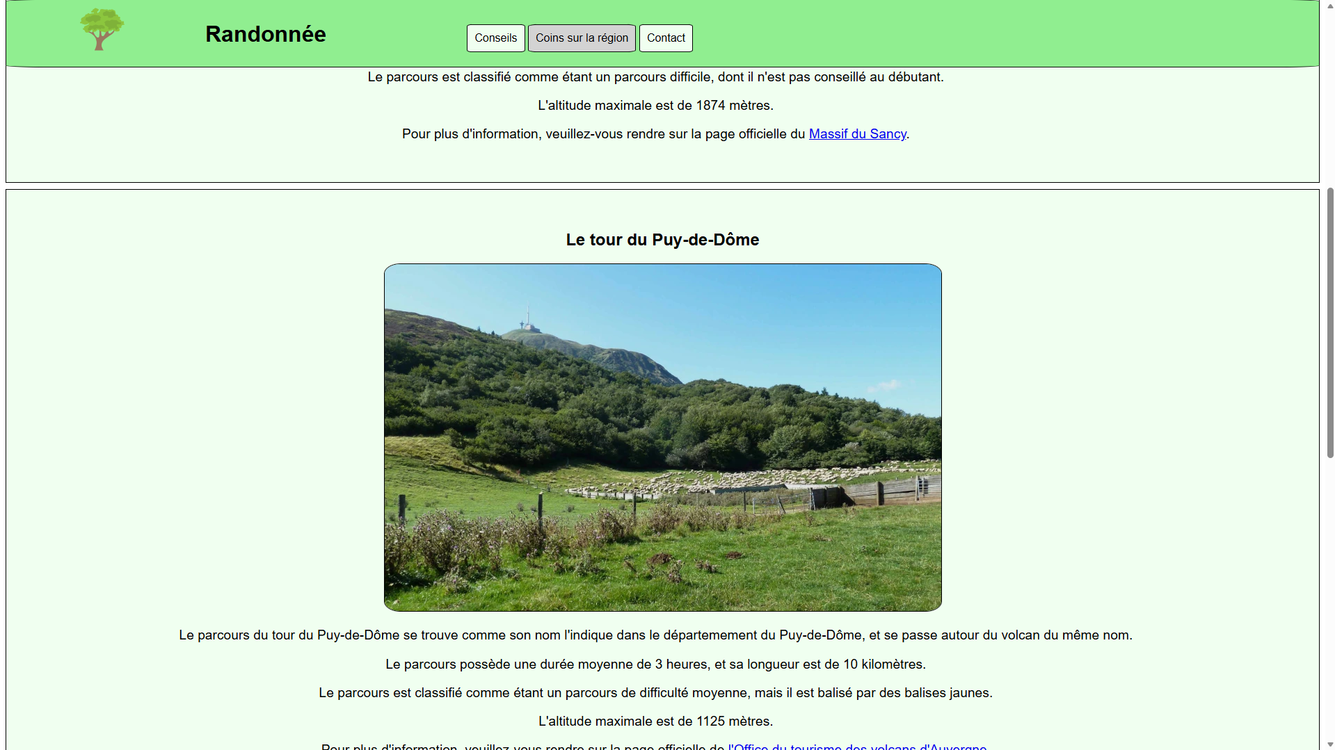 Page Coins du site