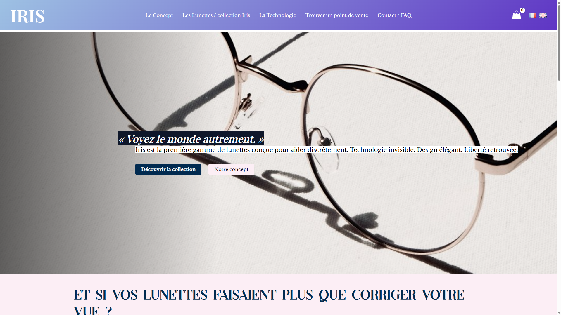 Page d'accueil du site